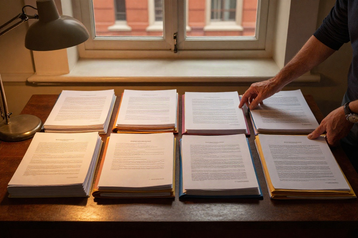 Организация документов по типам вида на жительство Рабочий стол с документами разных категорий для продления ВНЖ